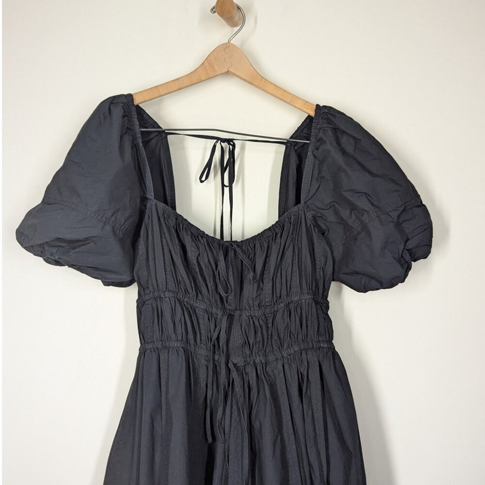 Ulla Johnson Black Puff-Sleeve Midi Dress - Picture 9 of 13